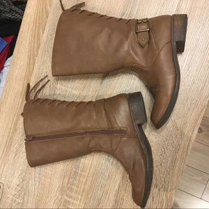 Brown lace up boots